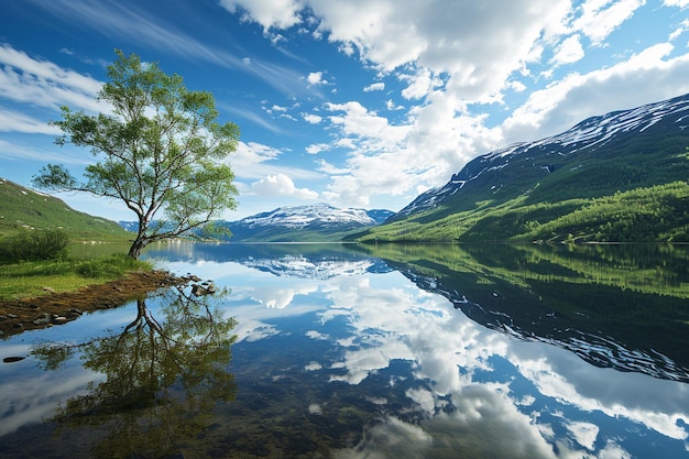 La beauté de la nature dans un paysage de montagne tranquille