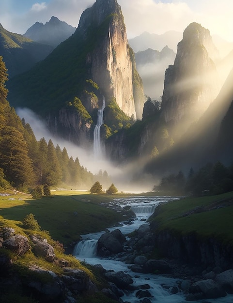 beauté de la nature dans le paysage des sommets des montagnes et de la neige