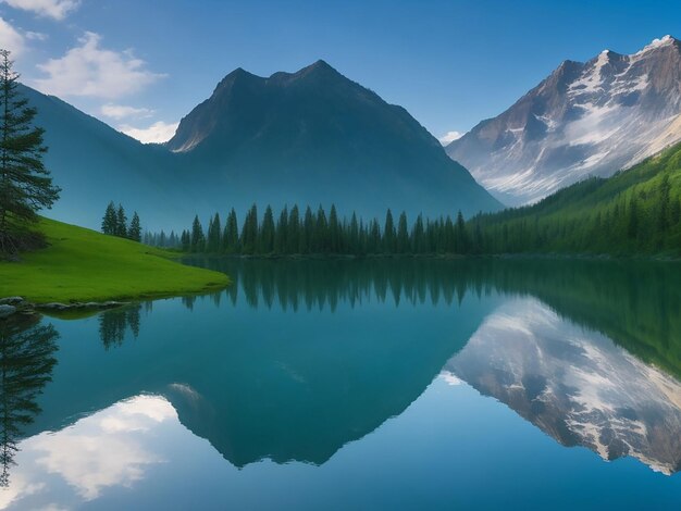 La beauté de la nature se reflète dans les eaux tranquilles des montagnes, IA générative