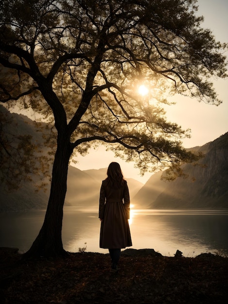 La beauté de la nature, la silhouette d'une personne