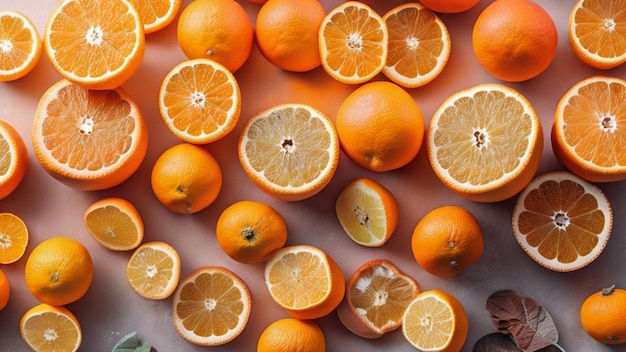 La beauté de la nature avec cette vue de haut des fruits d'orange rafraîchissants photo