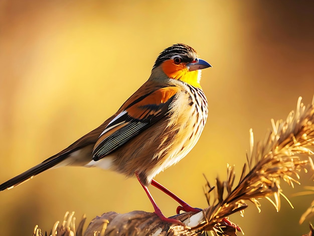 Photo beauté naturelle gros plan d'un oiseau tisserand dans un endroit confortable