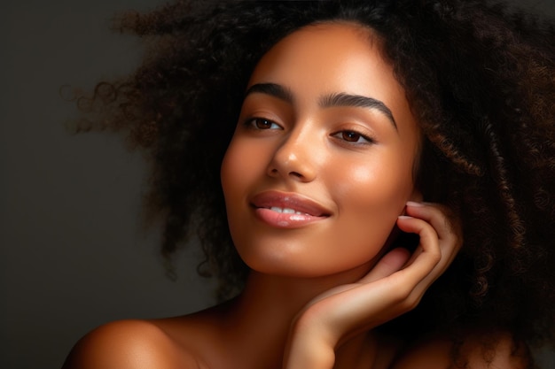 La beauté naturelle de la peau d'une femme noire