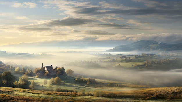 La beauté des nuages légers paysage rural