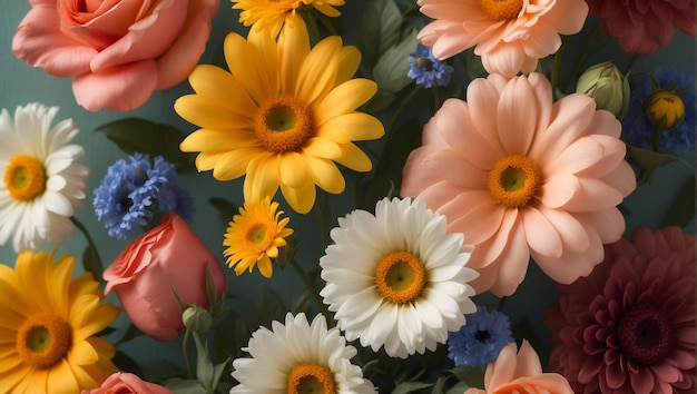 Photo la beauté qui fleurit une collection vibrante de fleurs de printemps