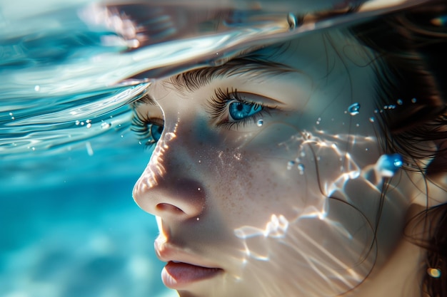 La beauté rousse sous l'eau