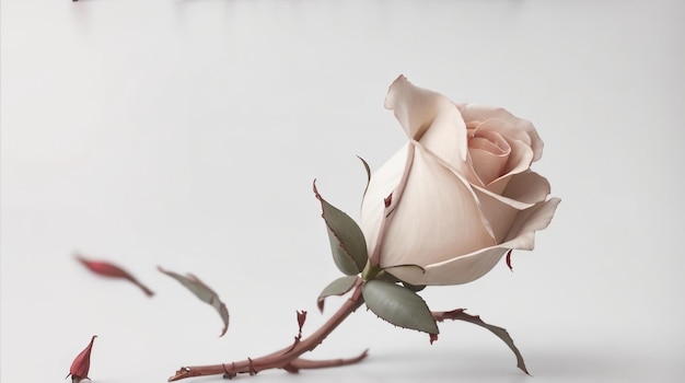 Photo la beauté s'estompe une rose flétrie sur un fond gris clair