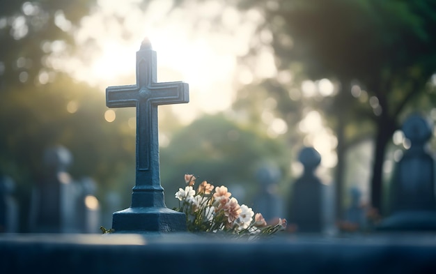 beauté solennelle d'un cimetière catholique