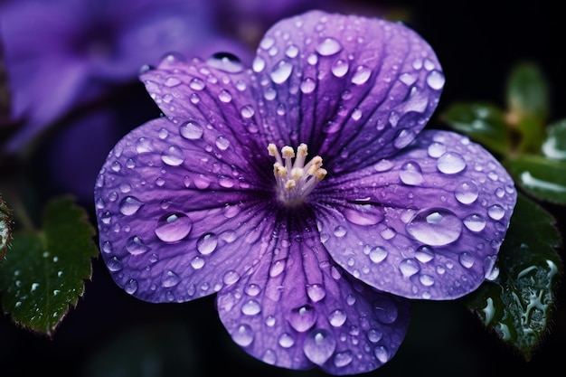 Une beauté vibrante Une fleur violette captivante en gros plan ar 32