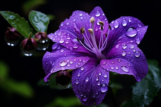 La beauté violette transcende dans la pluie AR 32