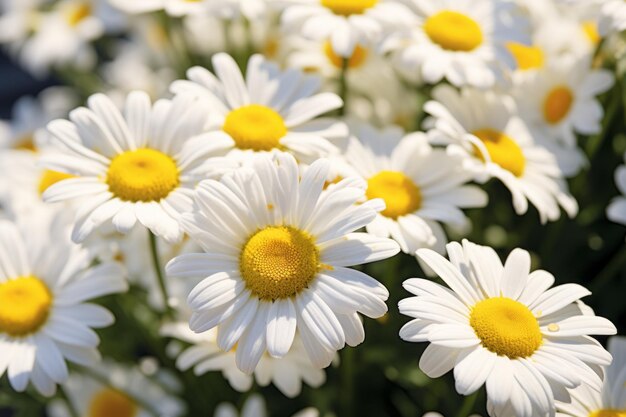 Les beautés en fleurs Le captivant gros plan des marguerites dans un étonnant rapport d'aspect de 32