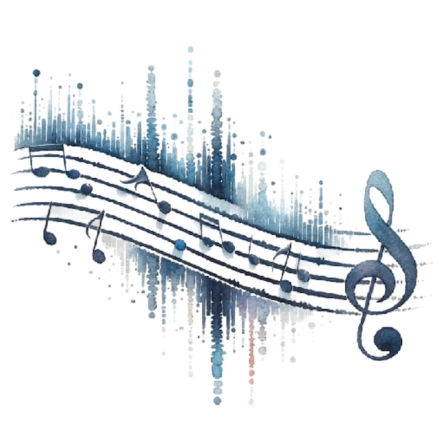 Photo beautiful abstract watercolor music note illustration