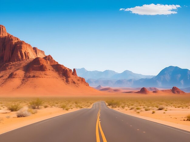 Beaux arrière-plans désertiques avec route