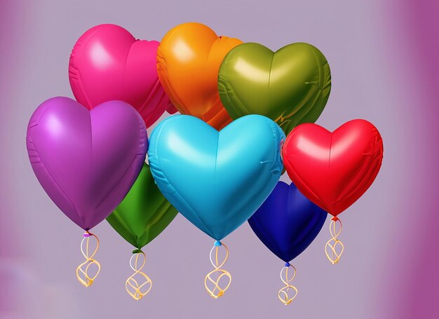 Photo de beaux ballons d'amour forment la saint-valentin