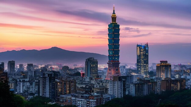 Beaux bâtiments d'architecture de la ville de Taipei