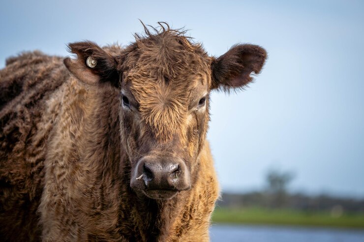 Photo beaux bovins en australie mangeant de l'herbe pâturant sur les pâturages troupeau de vaches à l'extérieur du bétail étant régénératif élevé dans une ferme agricole agriculture durable