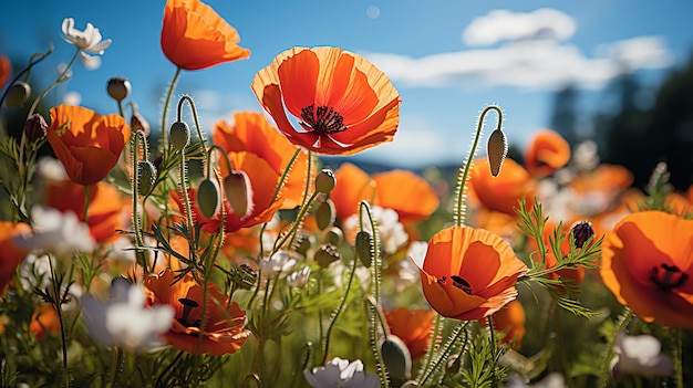 beaux coquelicots rouges