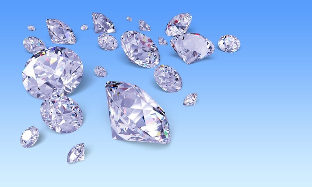 Beaux cristaux brillants (diamants), isolés