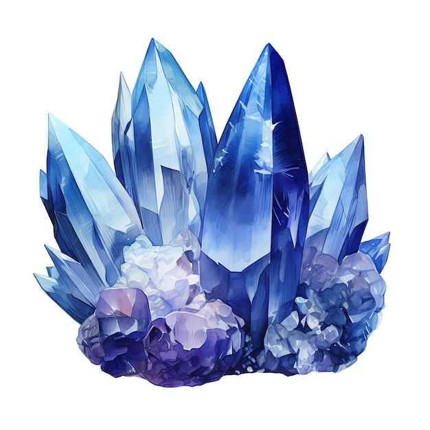 beaux cristaux mystiques fantaisie aquarelle conte de fées clipart illustration