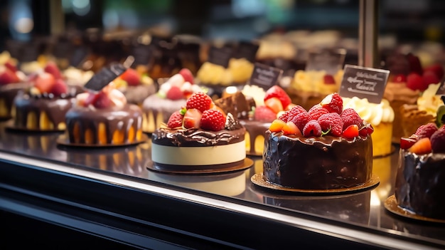 De beaux desserts dans une boîte à pain