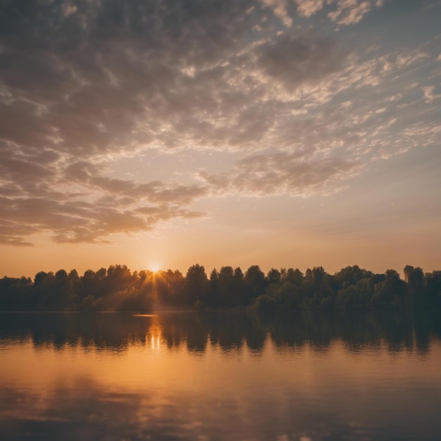 Beaux détails d'été au lever du soleil heure d'or sur le lac