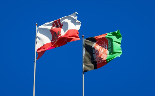 Beaux drapeaux nationaux de l'Afghanistan et de Gibraltar