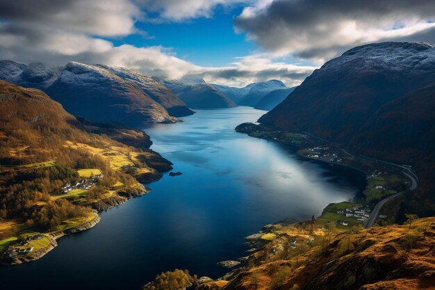 Photo de beaux fjords près de bergen