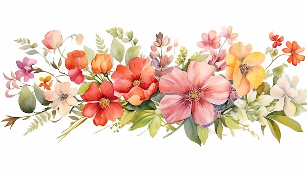 Beaux fleurs aquarelle aquarelle botanique illustration florale à l'eau