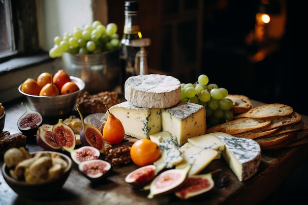 De beaux fromages dans la cuisine