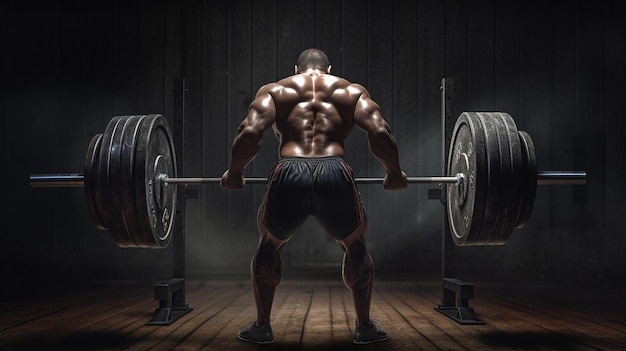 Beaux hommes athlétiques forts pompant les muscles entraînement musculation concept fond musculaire