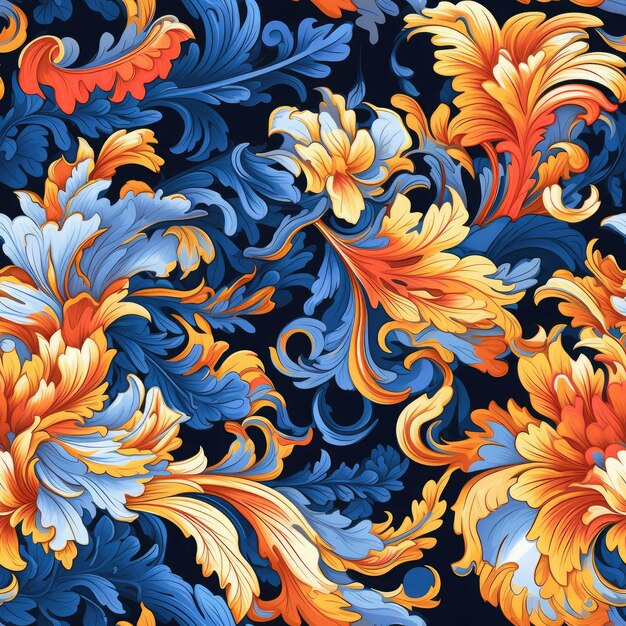 Beaux motifs floraux de style james jean dégradé générés par IA