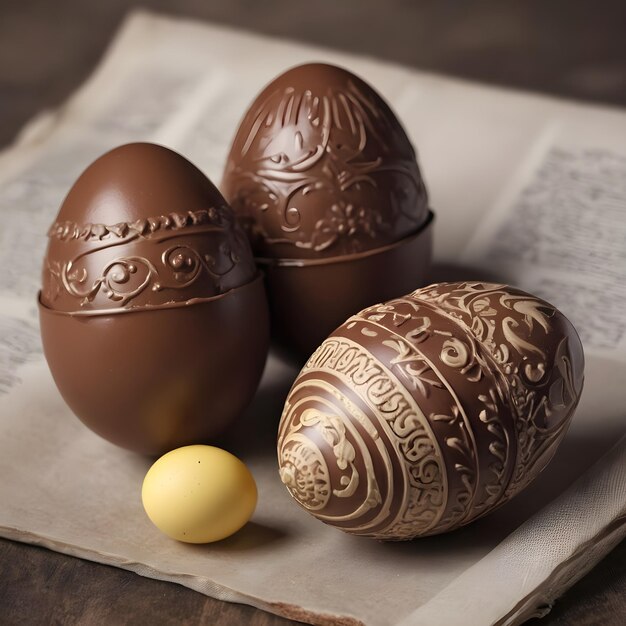 De beaux œufs au chocolat de Pâques