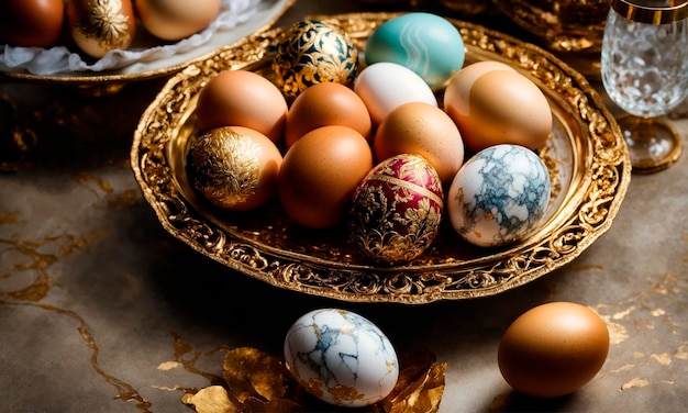 De beaux œufs de Pâques pour les fêtes Focus sélectif