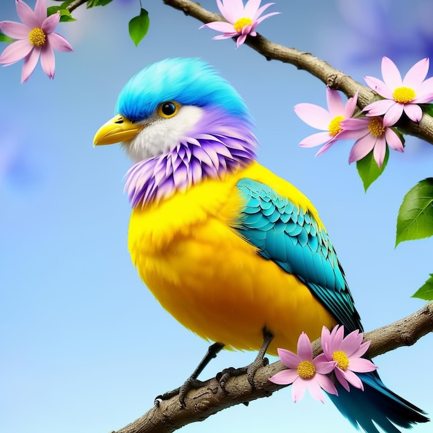 Beaux oiseaux sur branche IA générative