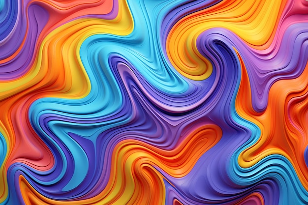 Beaux papiers peints abstraits colorés en 3D