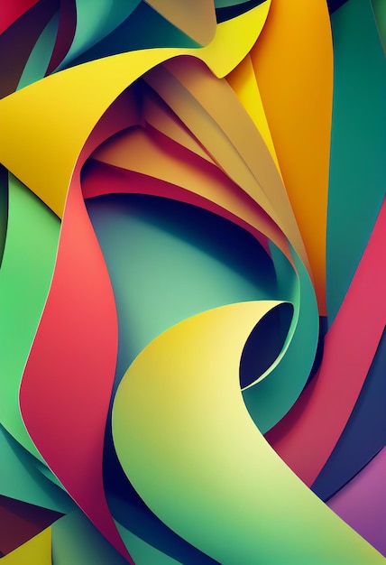 Beaux papiers peints abstraits colorés en 3D