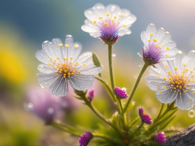 Beaux papiers peints avec des fleurs sauvages