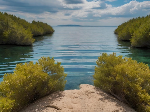 Photo beaux paysages côtiers et ciel ia générative