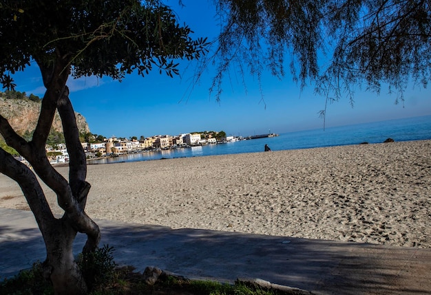 Beaux paysages italiens, plage de Mondello, Palerme, Sicile