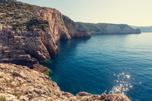 Beaux paysages marins sur l'île de Zakynthos en Grèce