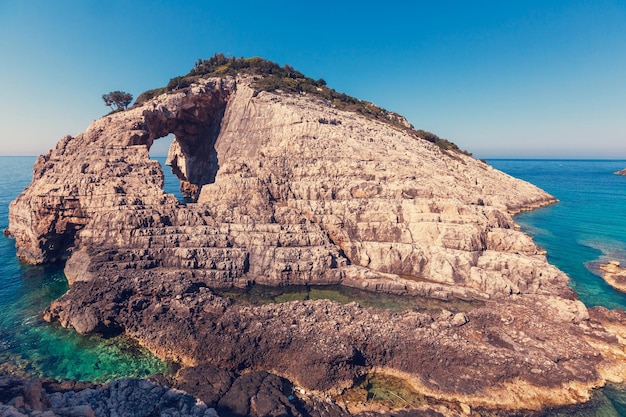 Beaux paysages marins sur l'île de Zakynthos en Grèce