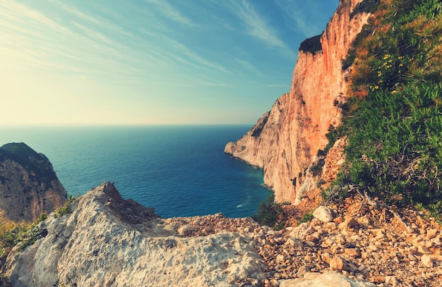 Beaux paysages marins sur l'île de Zakynthos en Grèce