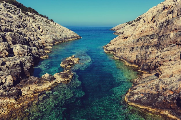 Beaux paysages marins sur l'île de Zakynthos en Grèce