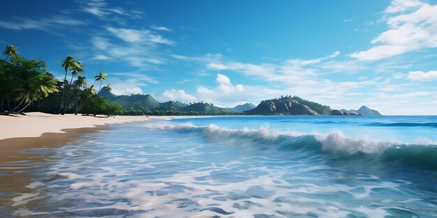 Beaux paysages marins Vue panoramique d'une plage tropicale