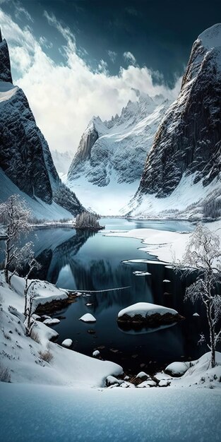 Beaux paysages de montagne d'hiver à Trom