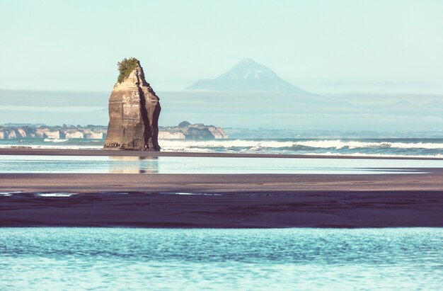 De beaux paysages à Ocean Beach, en Nouvelle-Zélande. Contexte naturel et de voyage inspirant