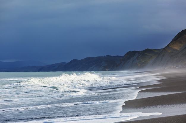 Beaux paysages sur Ocean Beach, en Nouvelle-Zélande.