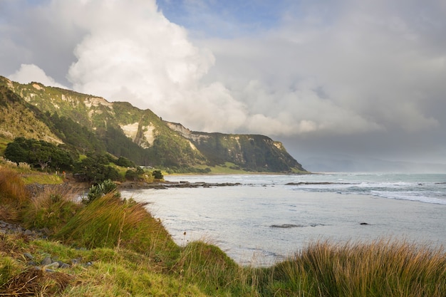 Beaux paysages sur Ocean Beach, en Nouvelle-Zélande.