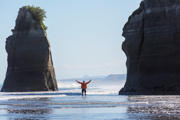 Beaux paysages sur Ocean Beach, en Nouvelle-Zélande.