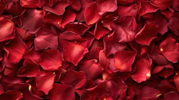 De beaux pétales de roses rouges en arrière-plan vue de haut